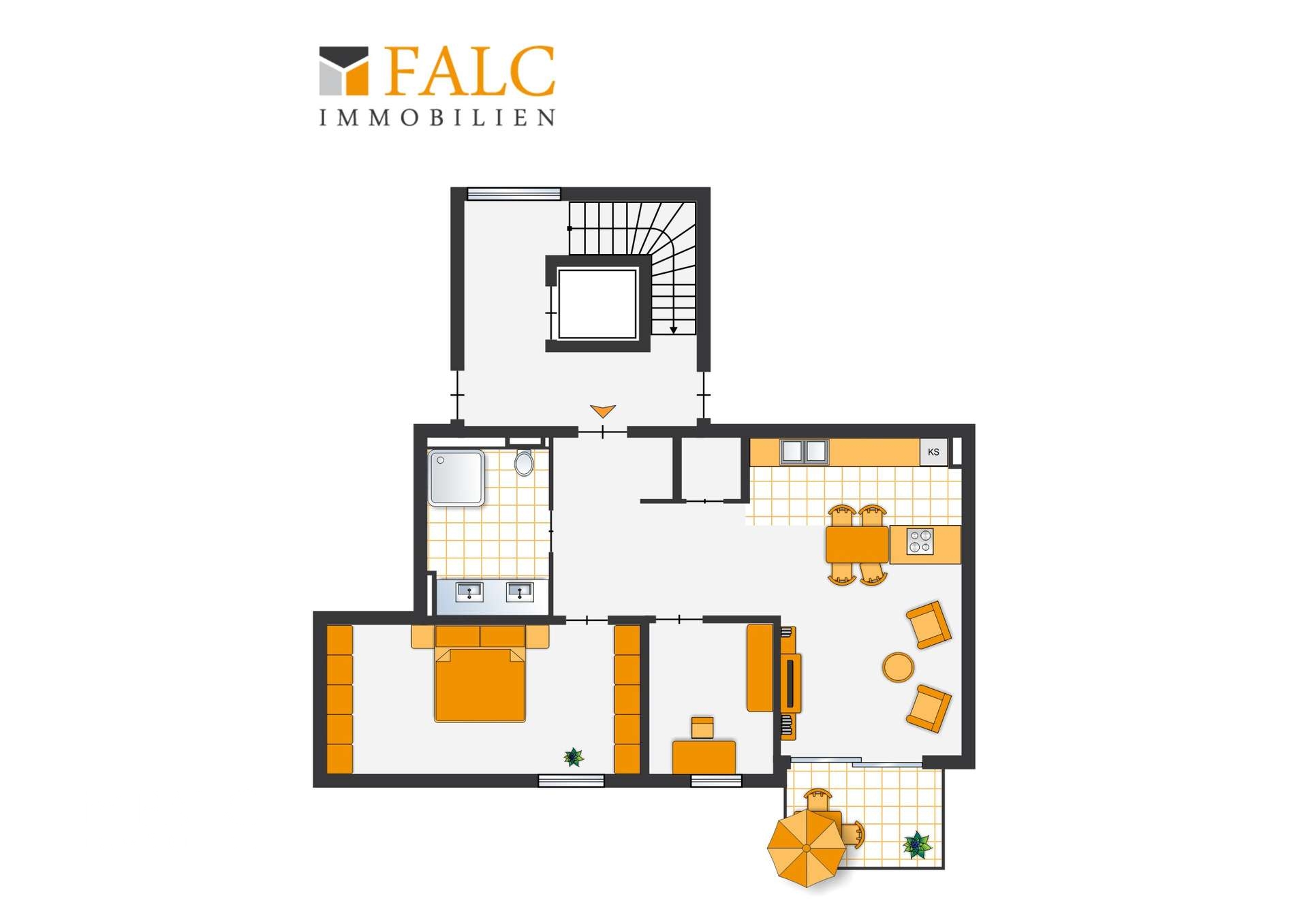 Alternativer Grundriss: 3 Zimmer 